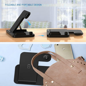 3-in-1 Wireless Charging Station — Charge Phone, Watch & Earbuds Together