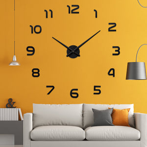 Large DIY Acrylic Mirror Wall Clock — Modern Nordic Home Decor