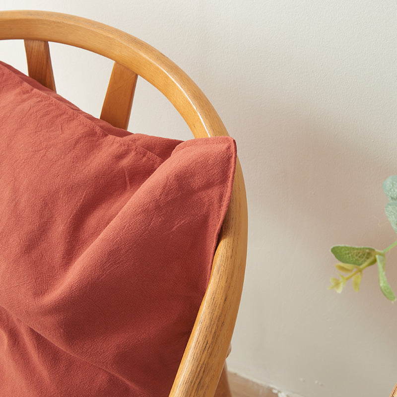 Almohada de algodón lavado de estilo retro en color liso