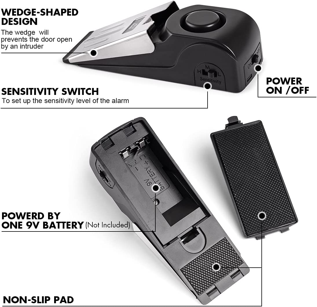 Wireless door alarm security system with magnetic sensor