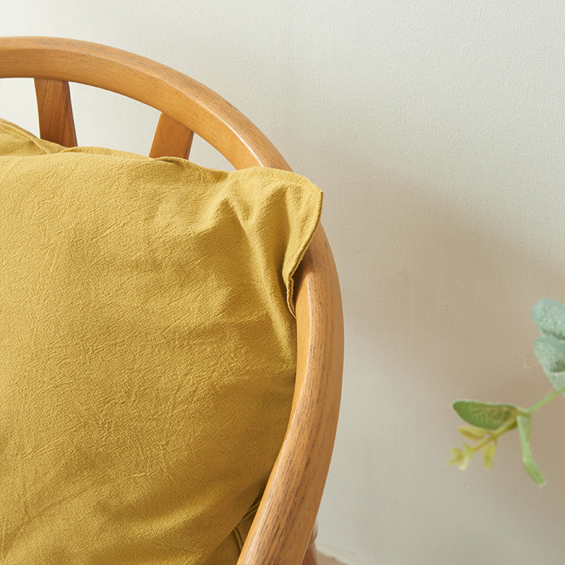 Almohada de algodón lavado de estilo retro en color liso