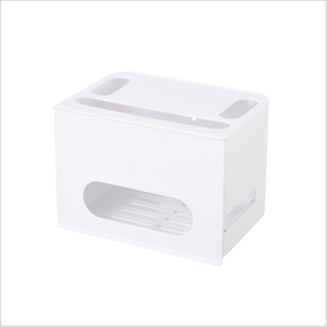 Caja de almacenamiento y organizador de cables con protección para la regleta