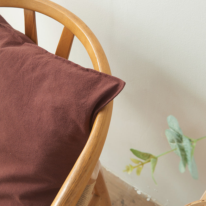 Almohada de algodón lavado de estilo retro en color liso