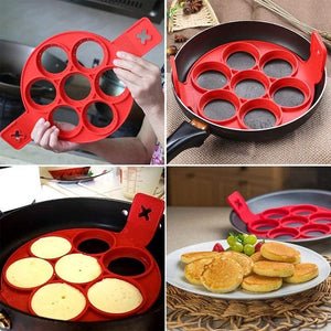 Máquina para hacer panqueques con 7 cavidades redondas