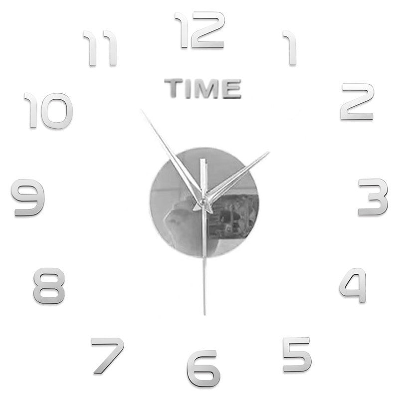 Large DIY Acrylic Mirror Wall Clock — Modern Nordic Home Decor
