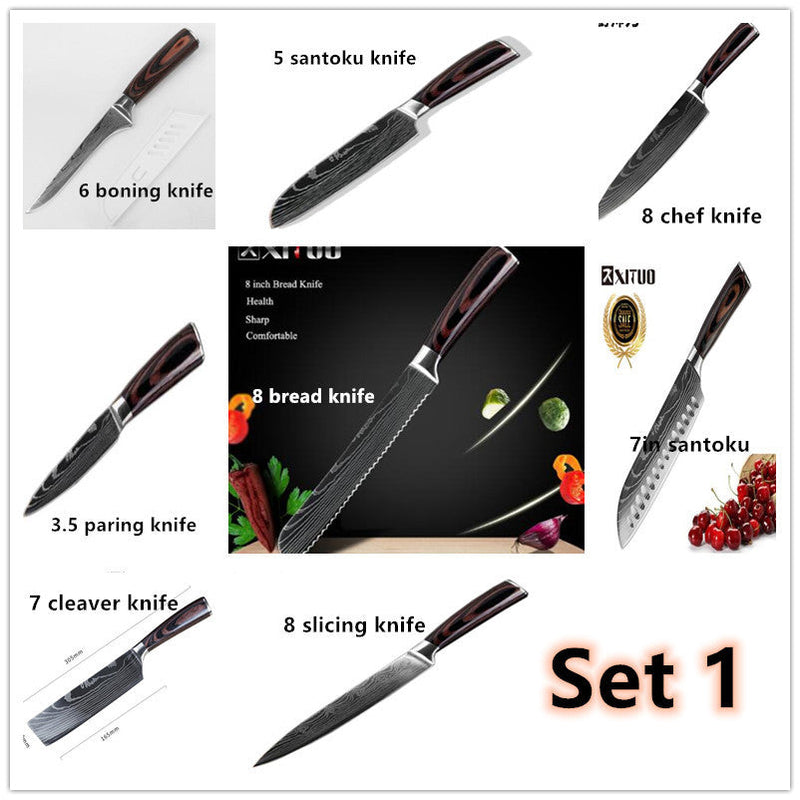 Pro Chef Knife Set — 6 or 8 Piece Kitchen Collection