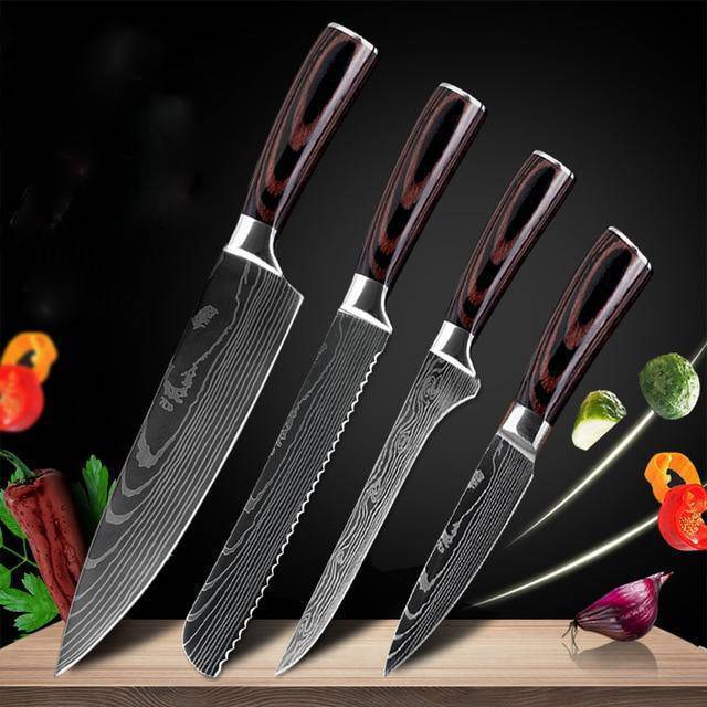 Pro Chef Knife Set — 6 or 8 Piece Kitchen Collection