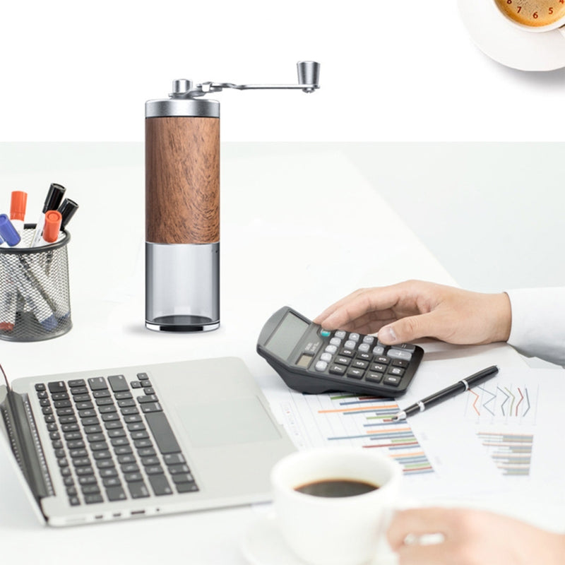 Handgemachte Kaffeemühle mit verstellbarem Keramikmahlwerk
