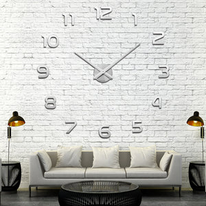Large DIY Acrylic Mirror Wall Clock — Modern Nordic Home Decor