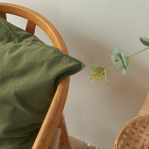Almohada de algodón lavado de estilo retro en color liso