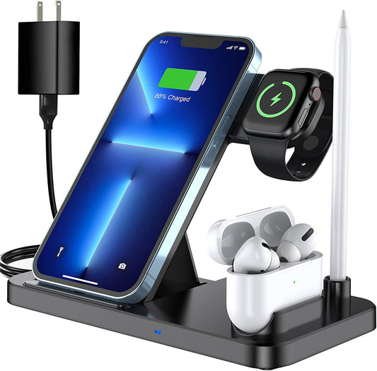 3-in-1 Wireless Charging Station — Charge Phone, Watch & Earbuds Together