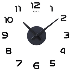 Large DIY Acrylic Mirror Wall Clock — Modern Nordic Home Decor
