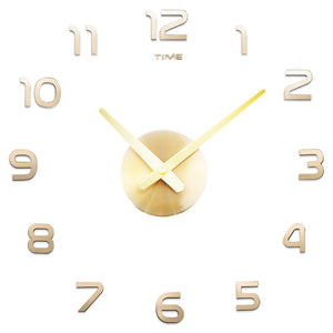 Large DIY Acrylic Mirror Wall Clock — Modern Nordic Home Decor