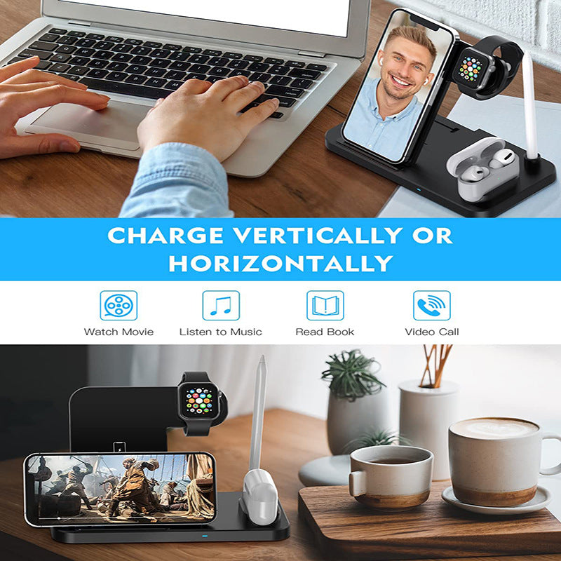 3-in-1 Wireless Charging Station — Charge Phone, Watch & Earbuds Together