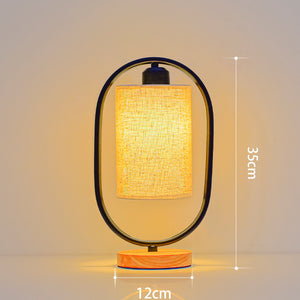 Fabric shade nightstand lamp for modern homes