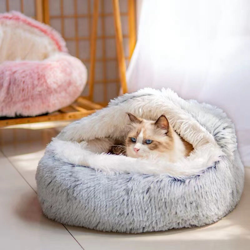 Nido de cama semicerrado para gatos
