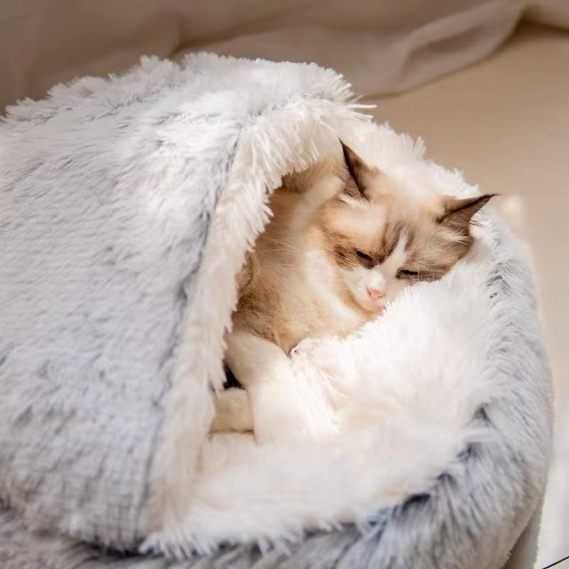 Nido de cama semicerrado para gatos