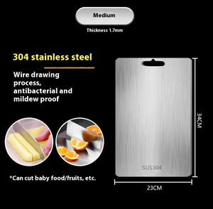 Tabla de cortar de acero inoxidable de doble cara