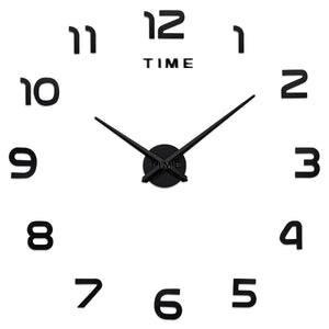 Large DIY Acrylic Mirror Wall Clock — Modern Nordic Home Decor