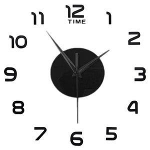Large DIY Acrylic Mirror Wall Clock — Modern Nordic Home Decor