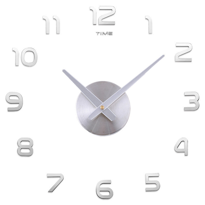 Large DIY Acrylic Mirror Wall Clock — Modern Nordic Home Decor