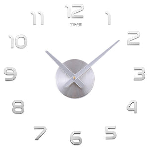 Large DIY Acrylic Mirror Wall Clock — Modern Nordic Home Decor