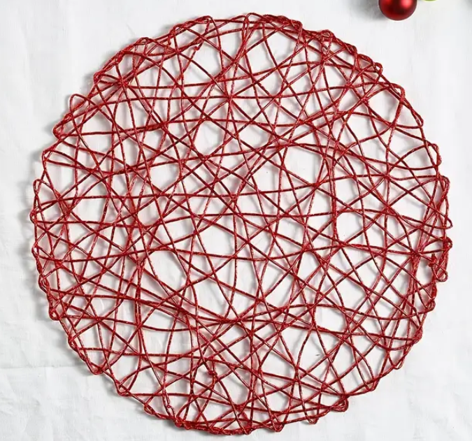 Round Woven Metallic Foil Placemats (1pc)