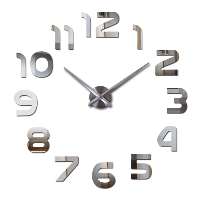 Large DIY Acrylic Mirror Wall Clock — Modern Nordic Home Decor