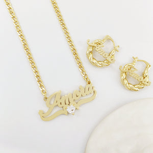 Collar con nombre personalizado DIY con piedra de nacimiento en forma de corazón