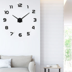 Large DIY Acrylic Mirror Wall Clock — Modern Nordic Home Decor