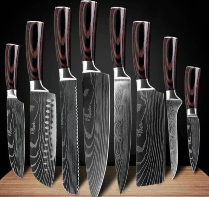 Pro Chef Knife Set — 6 or 8 Piece Kitchen Collection