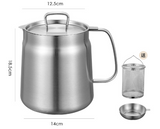 Tarro de aceite de acero inoxidable 304 con cesta de drenaje (un juego)