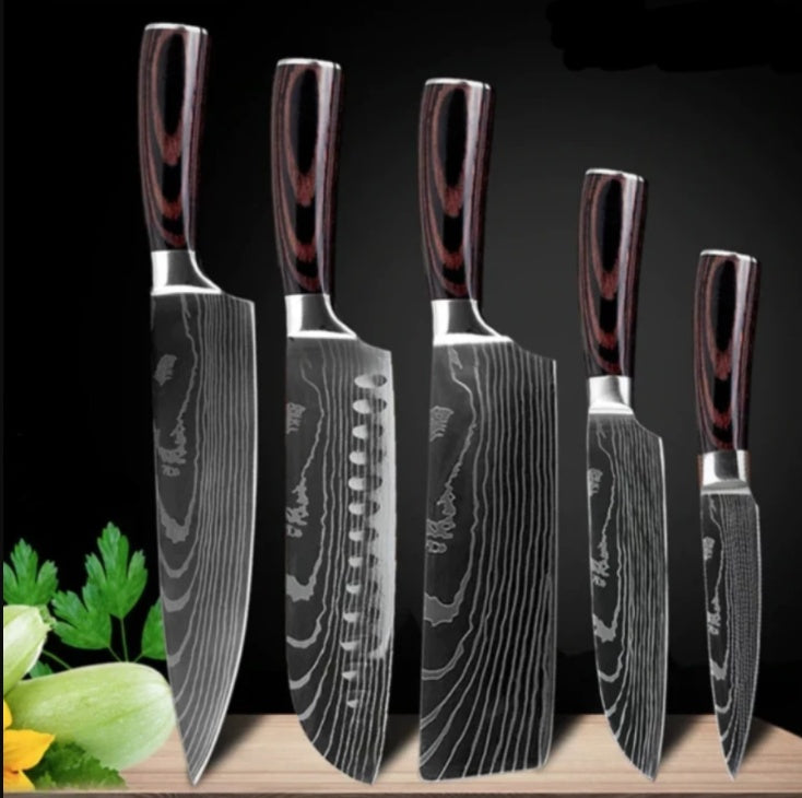 Pro Chef Knife Set — 6 or 8 Piece Kitchen Collection