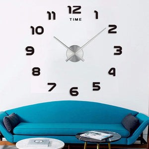 Large DIY Acrylic Mirror Wall Clock — Modern Nordic Home Decor