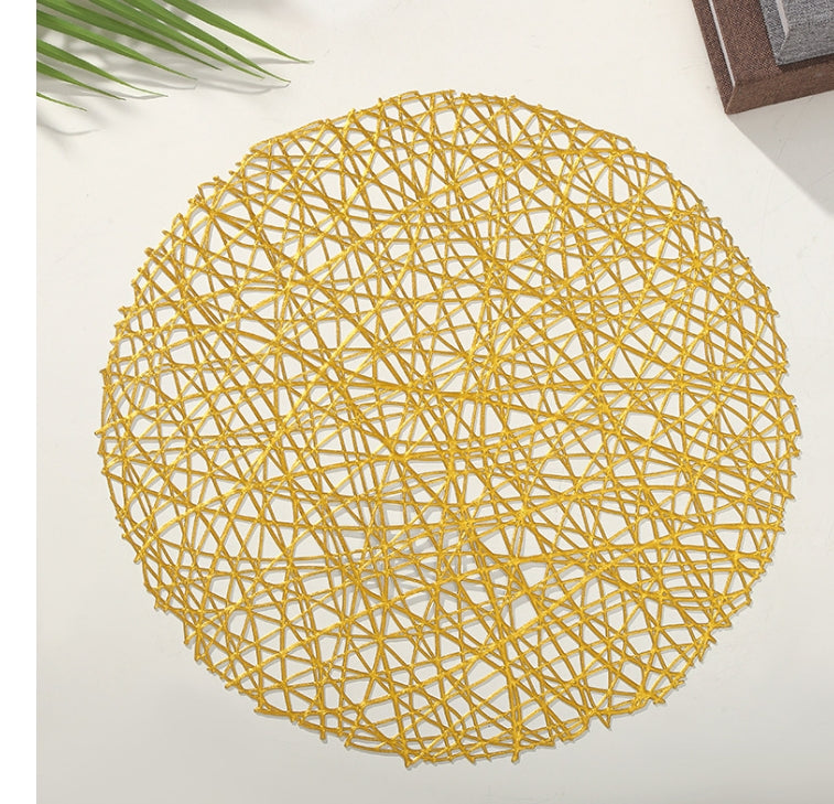 Round Woven Metallic Foil Placemats (1pc)