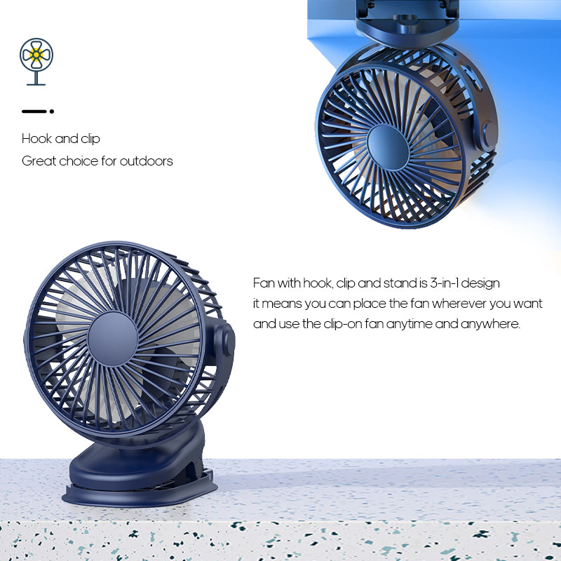 Compact USB Charged Fan with 3 Speeds