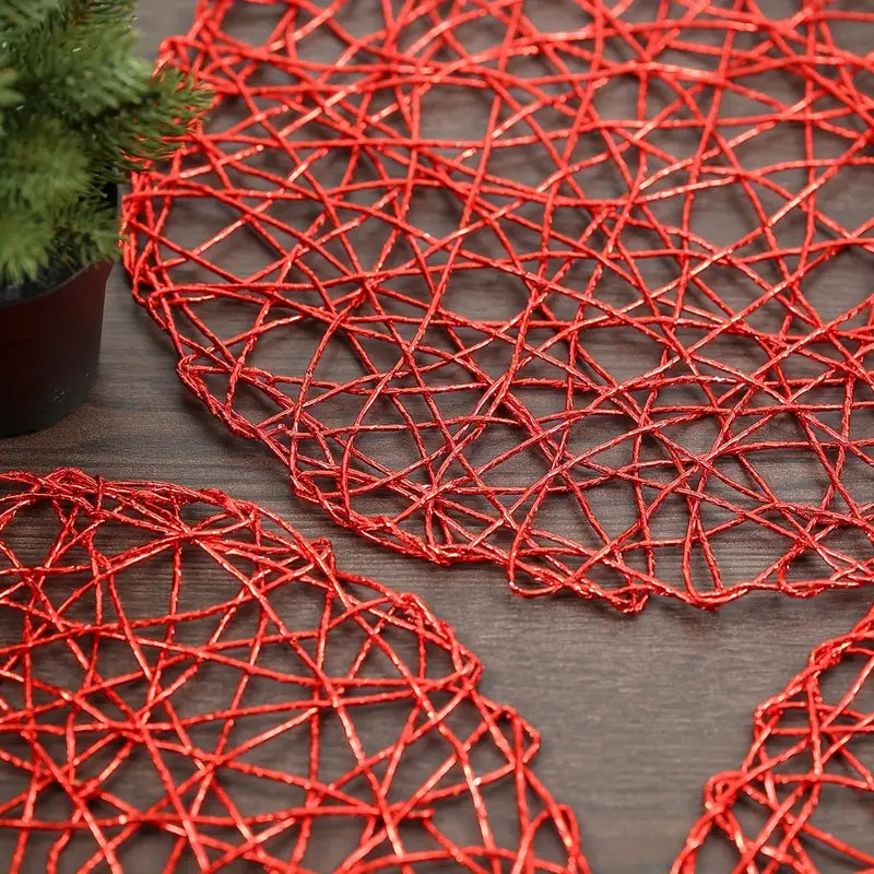 Round Woven Metallic Foil Placemats (1pc)