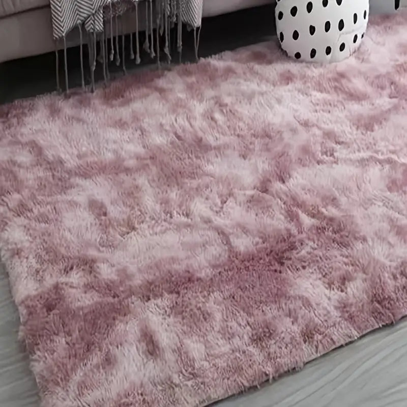 Tie Dye Plush Fabric Rectangle Floor Mat, 47.24x62.99in