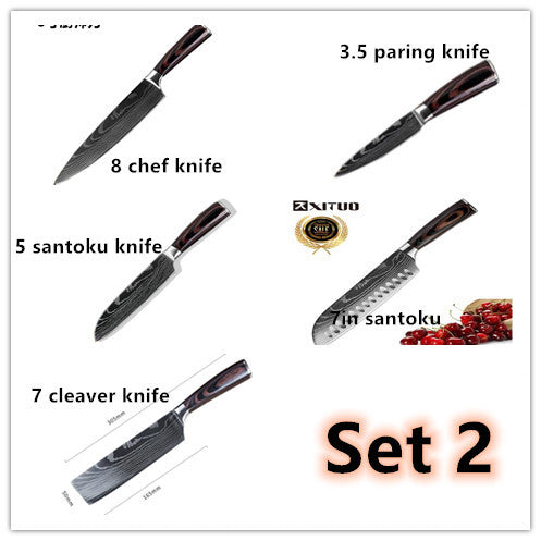 Pro Chef Knife Set — 6 or 8 Piece Kitchen Collection