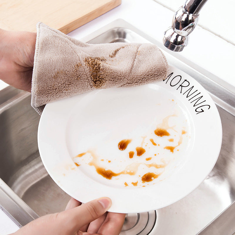 Thick Double-Sided Absorbent Dishcloth for Kitchen