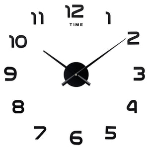 Large DIY Acrylic Mirror Wall Clock — Modern Nordic Home Decor