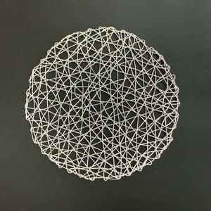 Round Woven Metallic Foil Placemats — Heat-Resistant Table Décor