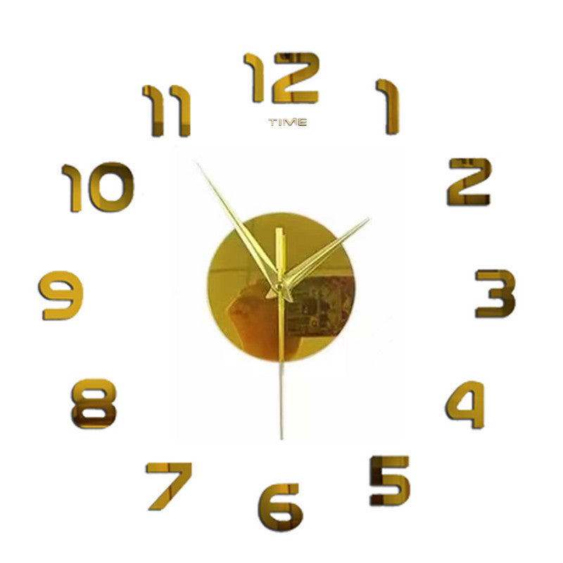 Large DIY Acrylic Mirror Wall Clock — Modern Nordic Home Decor