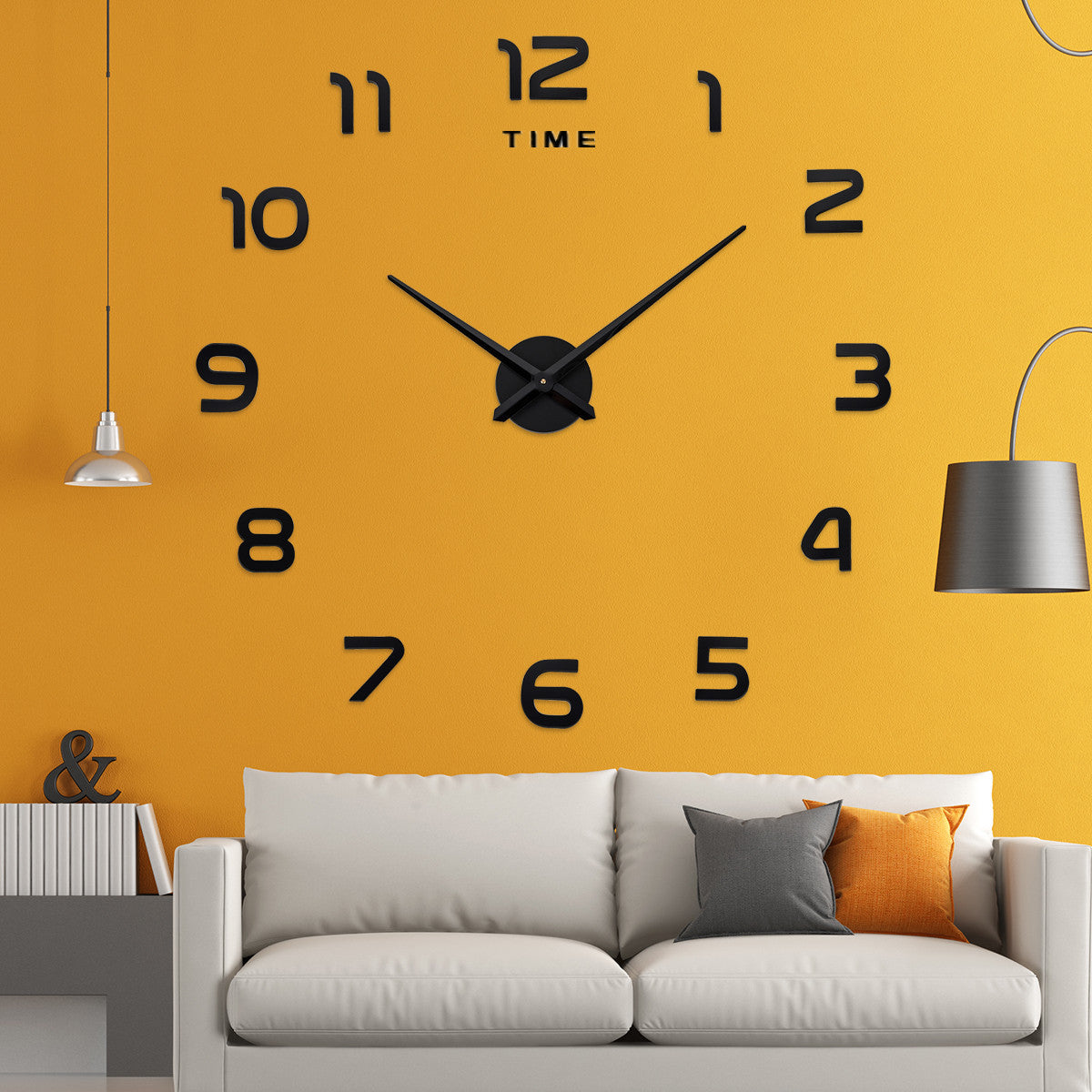 Large DIY Acrylic Mirror Wall Clock — Modern Nordic Home Decor